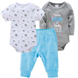 Solid Color Korean Newborn Baby Clothes Kids Set - Almoni Express