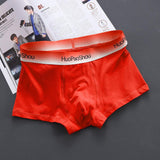 Solid Color Men's Boxer Men Panties Cotton Underpants Boxers - Almoni Express