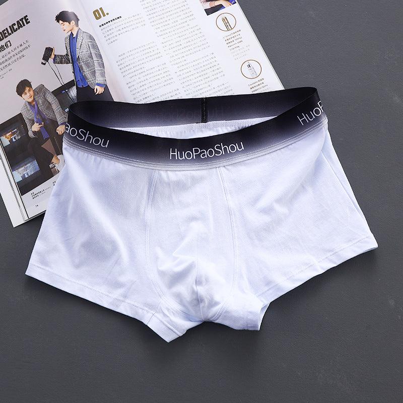 Solid Color Men's Boxer Men Panties Cotton Underpants Boxers - Almoni Express