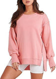 Solid Oversized Sweatshirt Crew Neck Long Sleeve Pullover Hoodies Tops Fashion Fall Women Clothes Winter - AL MONI EXPRESS