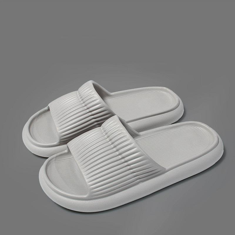 Solid Striped Design Home Slippers Women Men Fashion House Shoes Non-slip Floor Bathroom Slippers For Couple - AL MONI EXPRESS