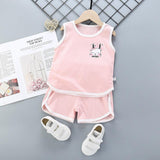 Sports Pure Cotton Girls Casual Fashion Suit Korean Children's Clothing - Almoni Express