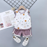 Sports Pure Cotton Girls Casual Fashion Suit Korean Children's Clothing - Almoni Express