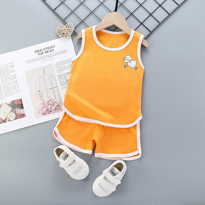 Sports Pure Cotton Girls Casual Fashion Suit Korean Children's Clothing - Almoni Express