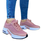 Sports Shoes Women SneakersThick Sole Mesh Breathable Casual Lace-Up Shoes - AL MONI EXPRESS