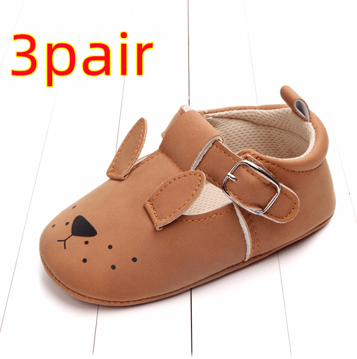 Spring and autumn cartoon animal baby shoes matte leather non-slip soft bottom baby shoes wholesale 0884 - Almoni Express