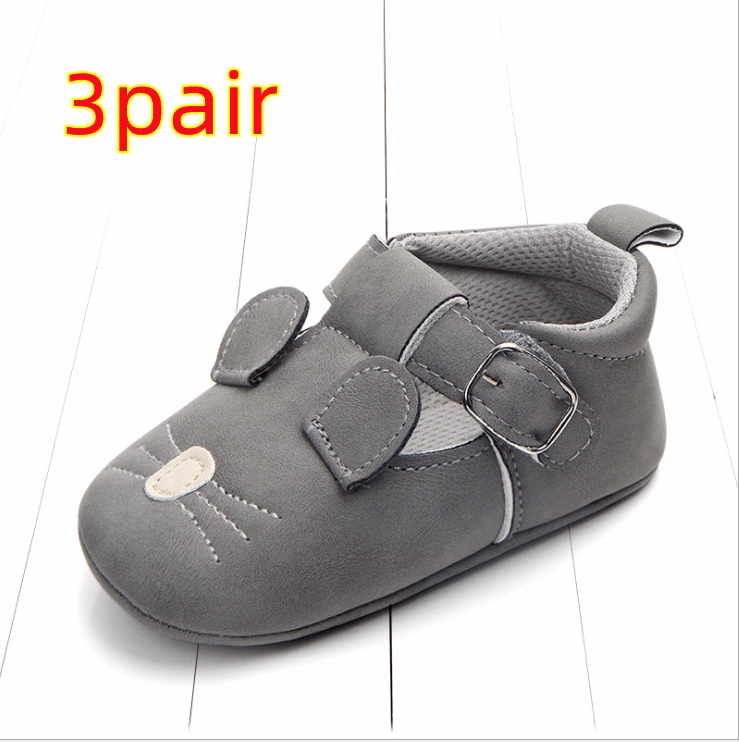 Spring and autumn cartoon animal baby shoes matte leather non-slip soft bottom baby shoes wholesale 0884 - Almoni Express