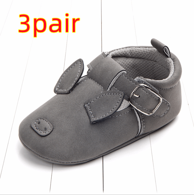 Spring and autumn cartoon animal baby shoes matte leather non-slip soft bottom baby shoes wholesale 0884 - Almoni Express