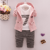 spring and autumn new boys and girls zipper striped trousers suit children's suit - Almoni Express