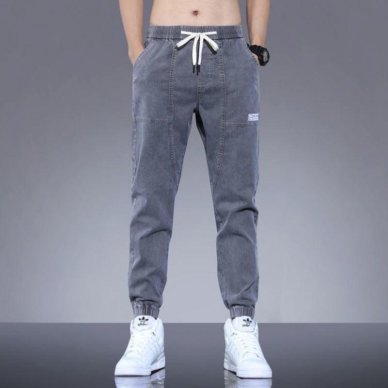 Spring And Autumn New Jeans Men's Stitching Ankle Banded Pants - AL MONI EXPRESS