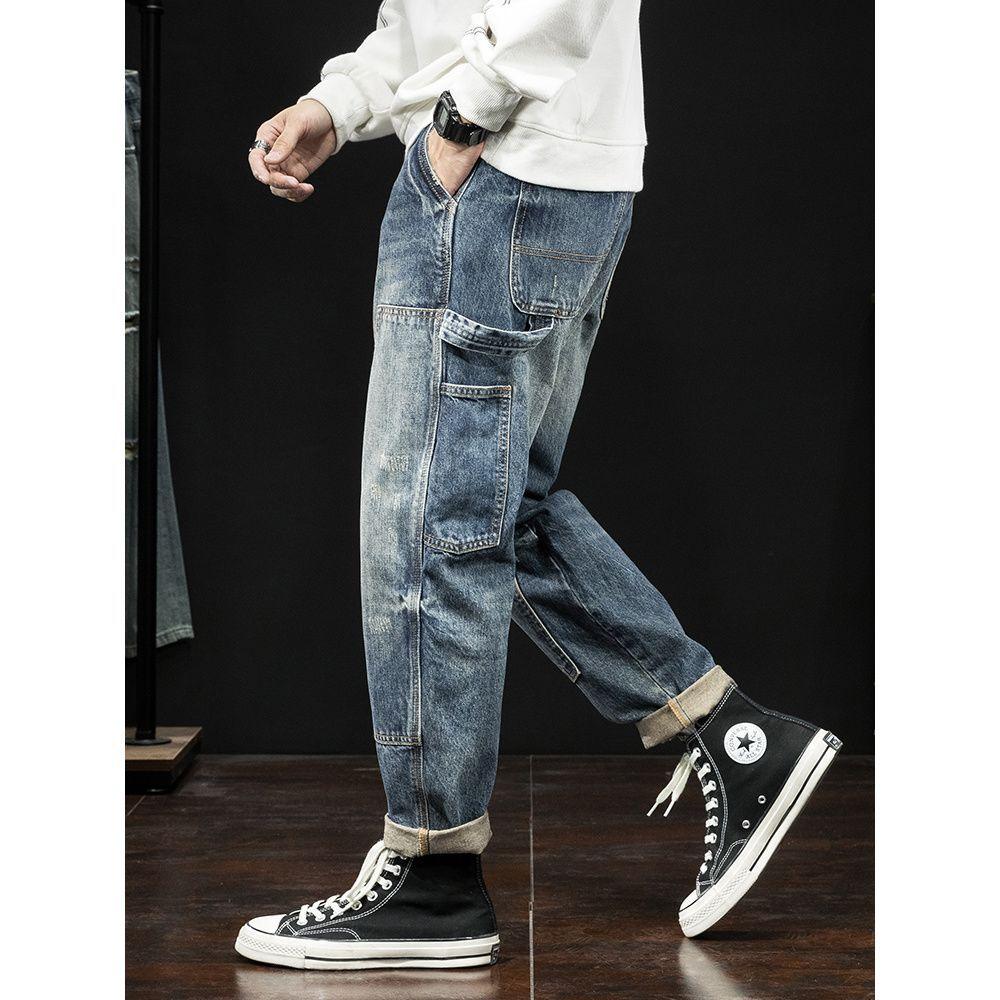 Spring And Autumn New Men's Jeans Stretch Slim-fitting Patchwork Casual - AL MONI EXPRESS