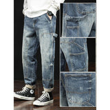 Spring And Autumn New Men's Jeans Stretch Slim-fitting Patchwork Casual - AL MONI EXPRESS