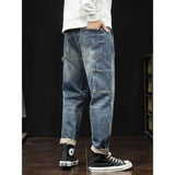 Spring And Autumn New Men's Jeans Stretch Slim-fitting Patchwork Casual - AL MONI EXPRESS