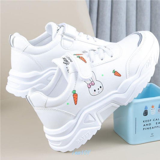 Spring And Autumn Primary School Students Casual All-match Pu Running Shoes - Almoni Express