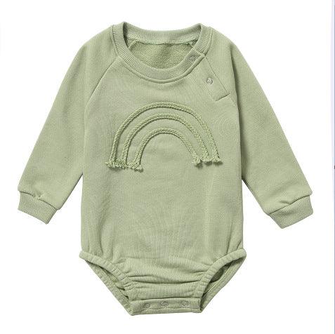 Spring And Autumn Romper R Baby Long Sleeve Waffle - Almoni Express