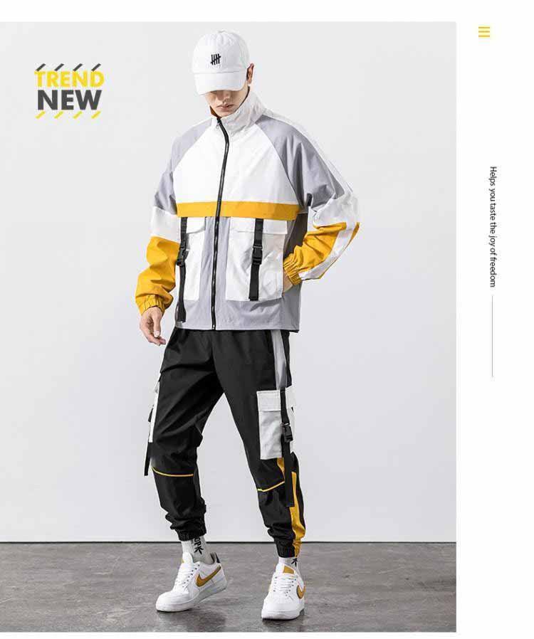 Spring And Autumn Sports Suit Street Trendy Boys Casual Workwear Jacket Multi-pocket Trousers Two-piece Set - AL MONI EXPRESS