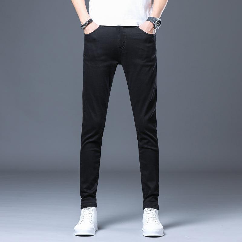 Spring And Summer Thin White Jeans Men Men'S Holes Casual Stretch Slim Fit Pants Men - Almoni Express