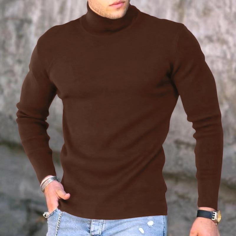 Spring Autumn And Winter Base Knitted Shirt Male - Almoni Express