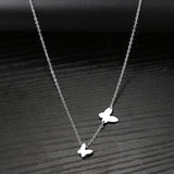 Stainless Steel Butterfly Pendant Sweet Temperamental All-match Niche Design Necklace - AL MONI EXPRESS