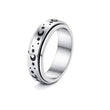 Stainless Steel Rotatable Spinner Ring Moon Stars Relieve Anxiety Rings - AL MONI EXPRESS