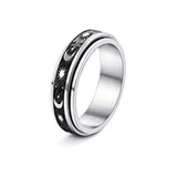 Stainless Steel Rotatable Spinner Ring Moon Stars Relieve Anxiety Rings - AL MONI EXPRESS