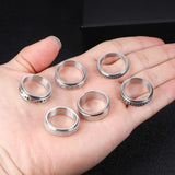 Stainless Steel Rotatable Spinner Ring Moon Stars Relieve Anxiety Rings - AL MONI EXPRESS