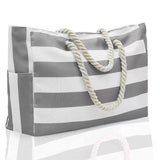 Striped Beach Large Storage Canvas Traveling Bag - AL MONI EXPRESS