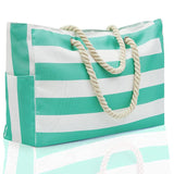 Striped Beach Large Storage Canvas Traveling Bag - AL MONI EXPRESS