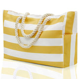 Striped Beach Large Storage Canvas Traveling Bag - AL MONI EXPRESS