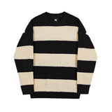 Striped Crewneck Sweater Men's Style Loose And Lazy Wind - Almoni Express