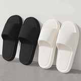 Striped Design Home Slippers For Women Men Soft Anti-slip Floor Bathroom Slippers Solid House Shoes - AL MONI EXPRESS