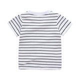 Striped Dinosaur Boys Short-sleeved T-shirt - Almoni Express