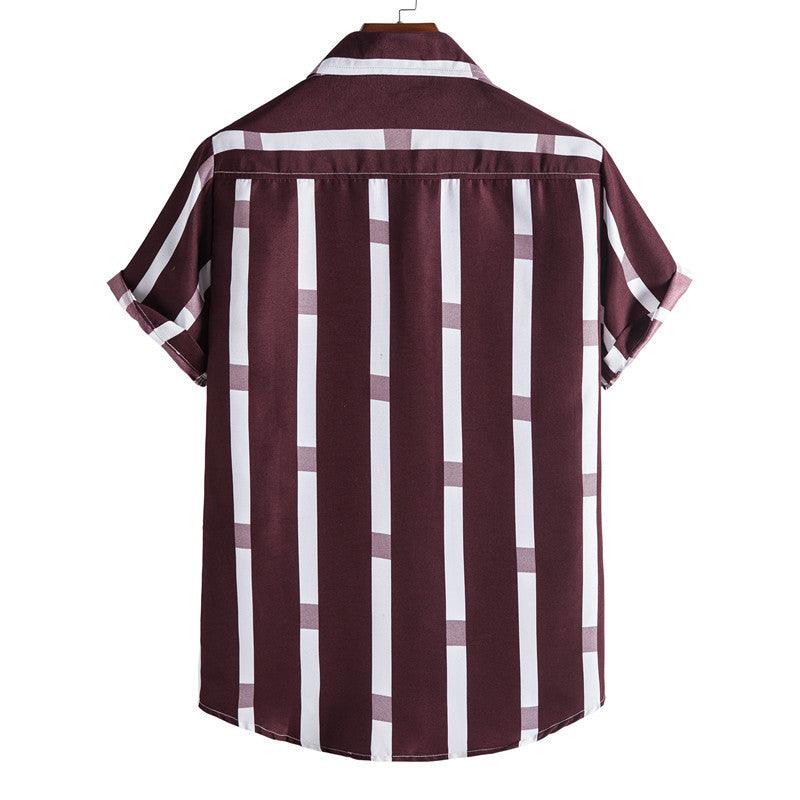 Striped Loose Plus Size Casual Men's Shirt - AL MONI EXPRESS