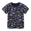 Summer Boys Round Neck Print Children's T-shirt Knitted Cotton Cartoon Top T - Almoni Express