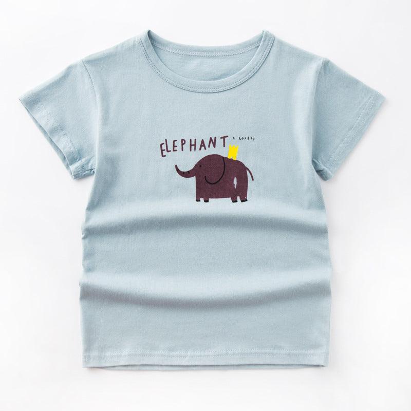 Summer Children's Short-Sleeved Boy T-Shirt Cotton Bottoming Top - Almoni Express