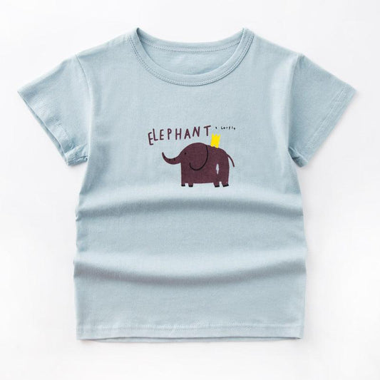 Summer Children's Short-Sleeved Boy T-Shirt Cotton Bottoming Top - Almoni Express