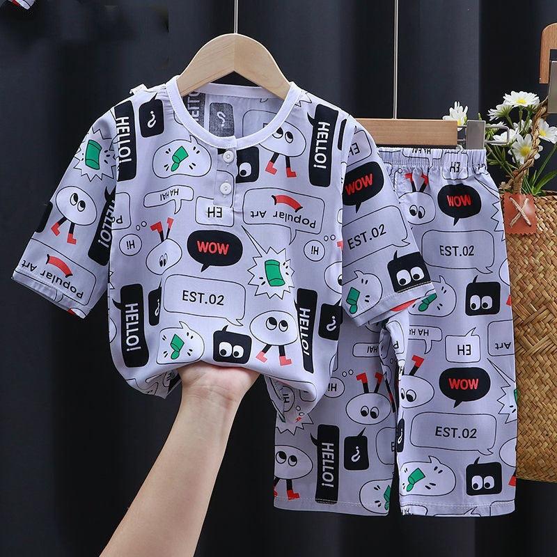 Summer Clothes Cotton Silk Air-conditioning Clothes Baby Clothes - Almoni Express