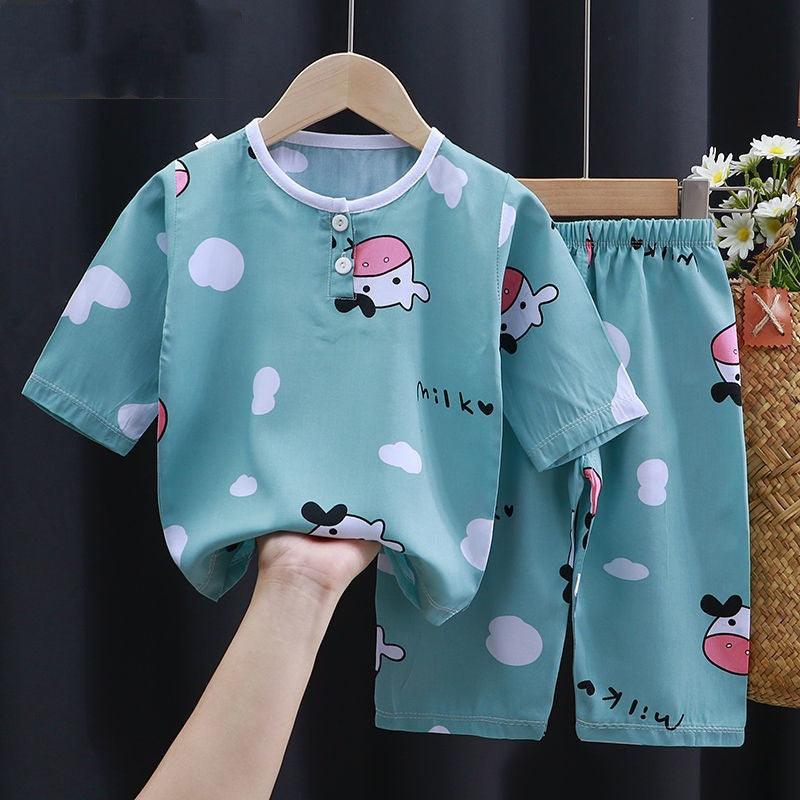 Summer Clothes Cotton Silk Air-conditioning Clothes Baby Clothes - Almoni Express