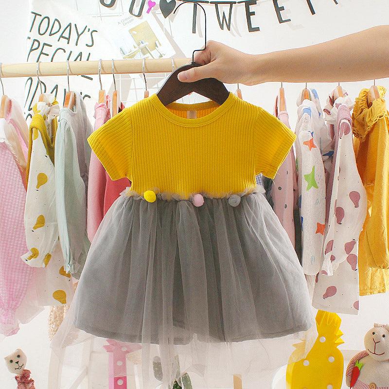 Summer Cute Cartoon Baby Princess Birthday Party Mesh Dresses - Almoni Express