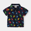 Summer Dinosaur Cartoon Print Boy Short Sleeve - Almoni Express