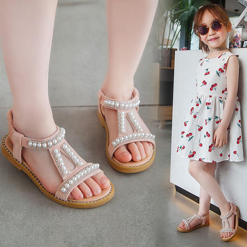 Summer Girls Pearl Toe Princess Sandals - Almoni Express