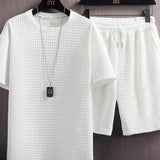 Summer Half Sleeves T-shirt Shorts New Two-piece Suit Casual Simple Men's Clothing - AL MONI EXPRESS