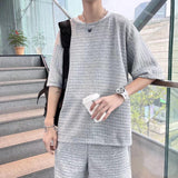 Summer Half Sleeves T-shirt Shorts New Two-piece Suit Casual Simple Men's Clothing - AL MONI EXPRESS