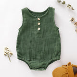 Summer Infant Baby Boys Girls Romper Muslin Sleeveless Newbo - Almoni Express