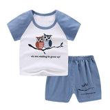 Summer Infant Newborn Baby Boy Clothes Children Clothing Set for Girls Kids T-Shirt Shorts 2PCS Outfits Cotton Casual Clothes - Almoni Express