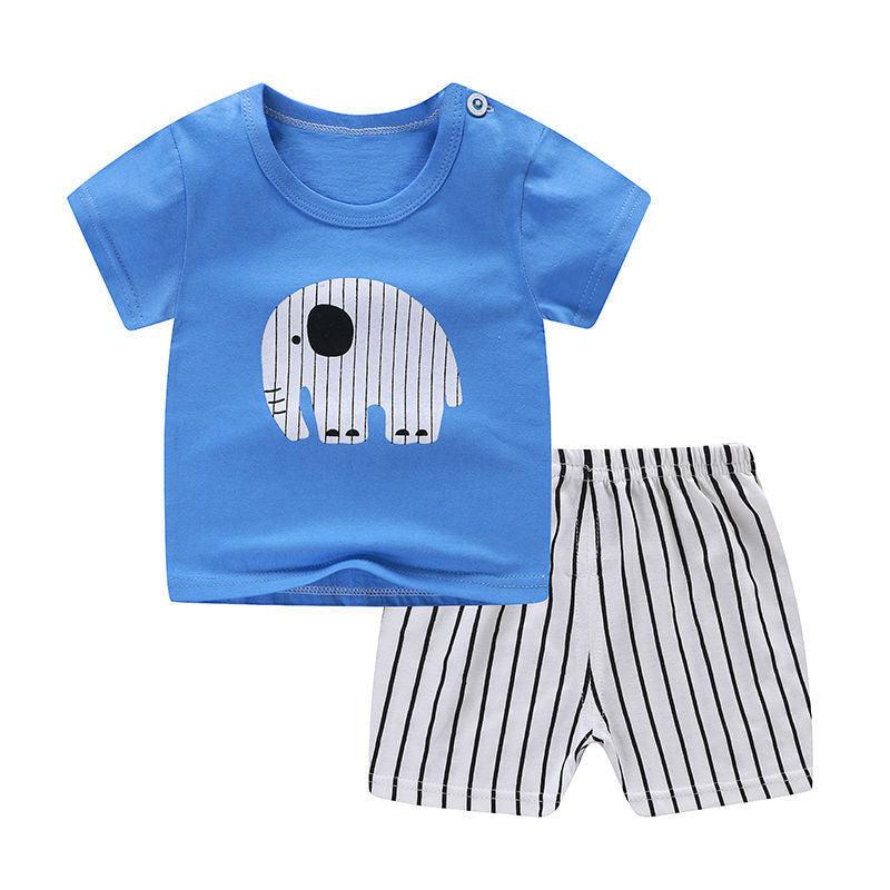 Summer Infant Newborn Baby Boy Clothes Children Clothing Set for Girls Kids T-Shirt Shorts 2PCS Outfits Cotton Casual Clothes - Almoni Express