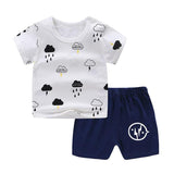 Summer Infant Newborn Baby Boy Clothes Children Clothing Set for Girls Kids T-Shirt Shorts 2PCS Outfits Cotton Casual Clothes - Almoni Express