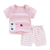 Summer Infant Newborn Baby Boy Clothes Children Clothing Set for Girls Kids T-Shirt Shorts 2PCS Outfits Cotton Casual Clothes - Almoni Express