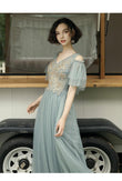 Summer Long-Sleeved Meat-Covering Evening Dress - Almoni Express