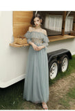 Summer Long-Sleeved Meat-Covering Evening Dress - Almoni Express